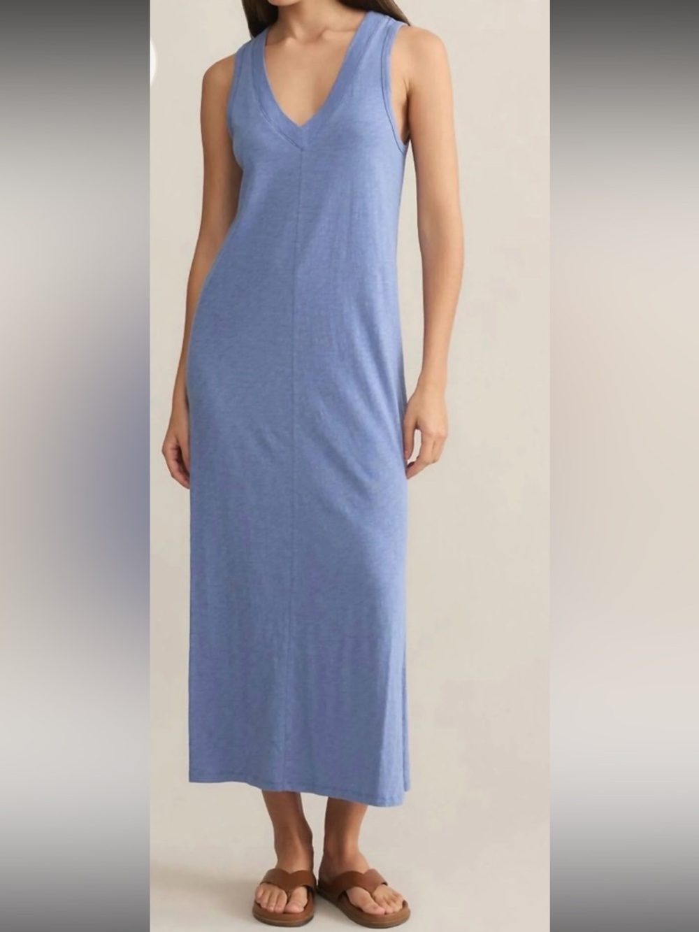 Z Supply Palisades Midi Dress Sky Blue 100% Cotton Size Small